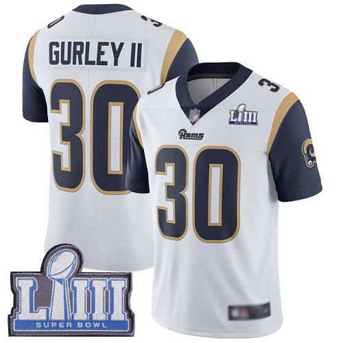 Los Angeles Rams Limited White Men Todd Gurley Road Jersey NFL Football 30 Super Bowl LIII Bound Vapor Untouchable